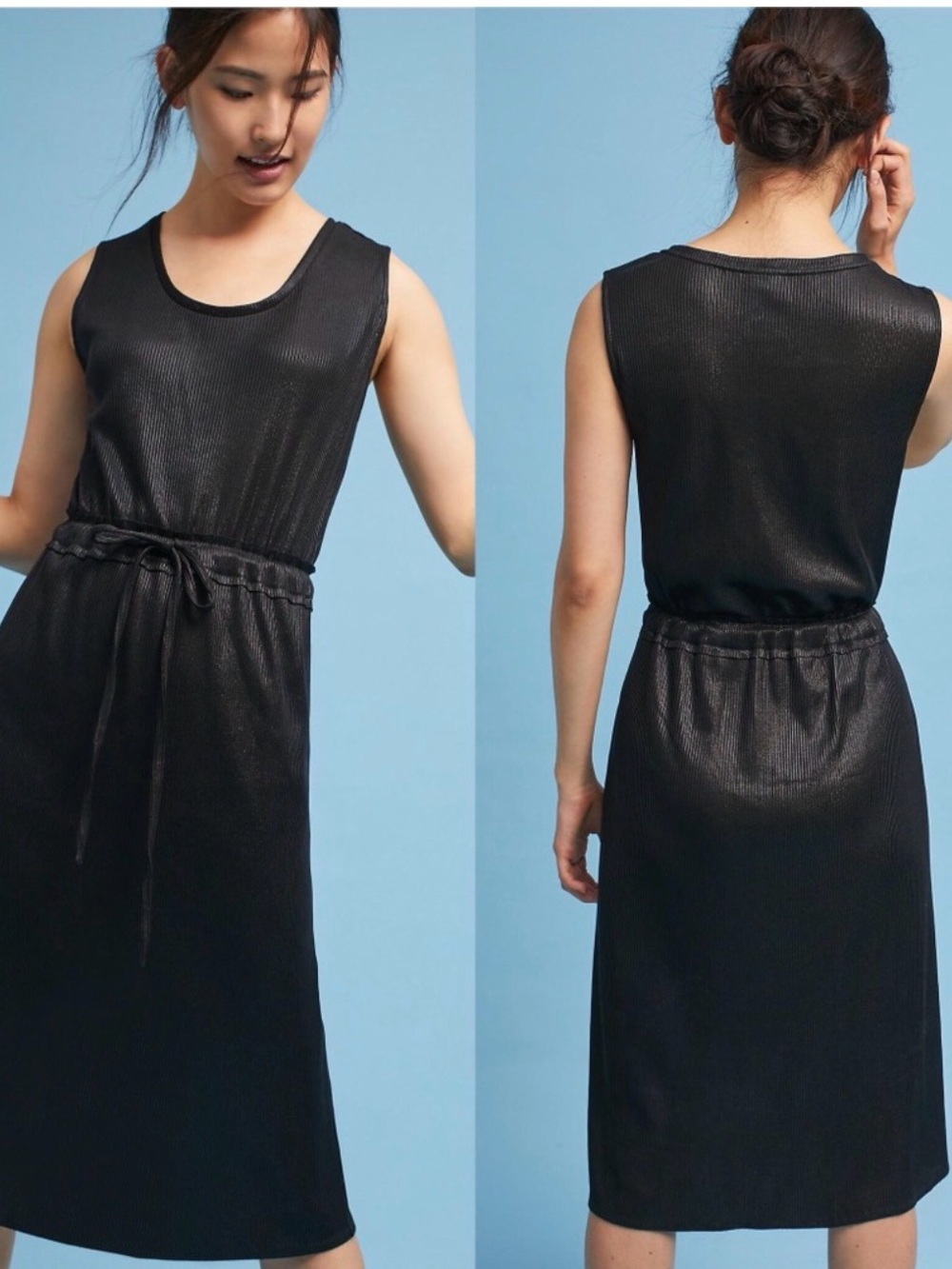 Anthro Dolan Left Coast Metallic Knit Dress Size Small Stretchy Sleeveless